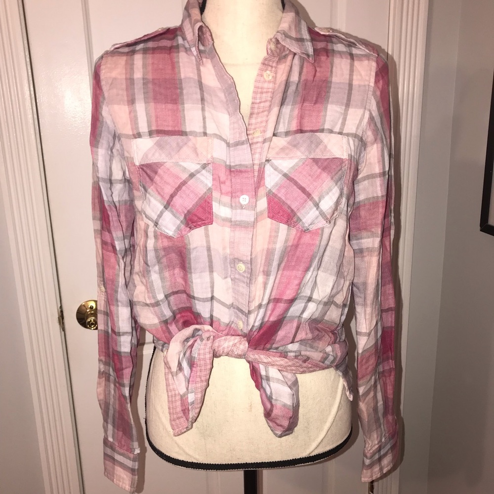 Express pink flannel size XS